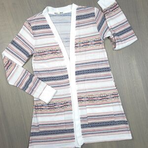 Wallflower Boho Striped Cardigan Sweater Medium